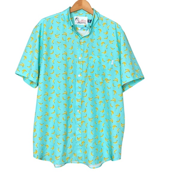 chubbies Other - Chubbies Banana Button Front Short Sleeve Green Yellow Shirt Tropical Men's XL